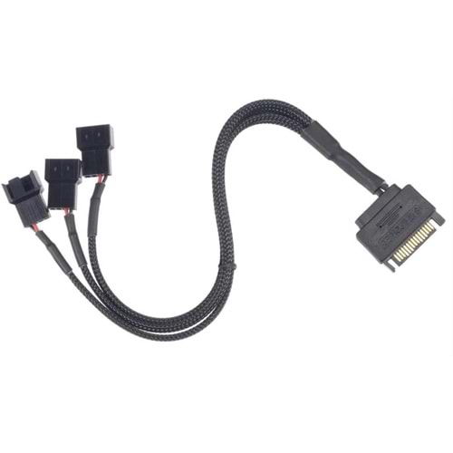 NBTech NB-4597 PSU Sata Power To Fan Çevirici 3 Port Y Pin Pwm Çoklayıcı Splitter Fan Kablosu