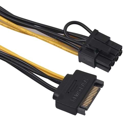 NBTech NB-5062 Sata To 8 Pin Ekran Kartı Power Çevirici, 6+2 Pin 8Pin Ekran Kartı Kablo, Bakır 20Cm