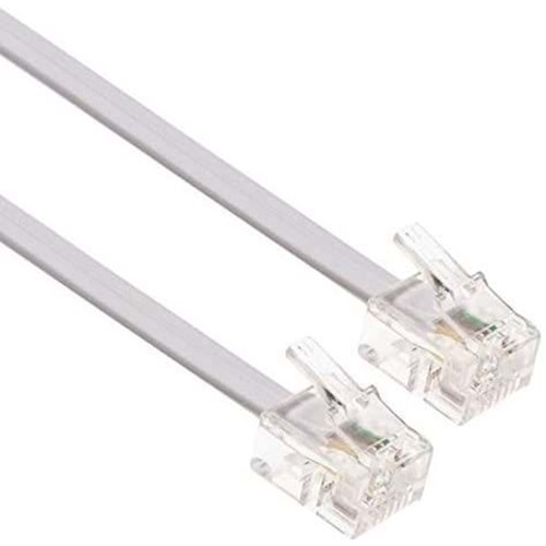 PrimeX PX-KKT03 2CX0.10mmx7 3 Metre ADSL RJ11 Telefon Kablosu Gri