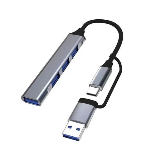 NBTech NB-TYP060 4 Port Type-C USB3.0 Çoklayıcı, 4 Port Type C USB Çoklayıcı, Type C + USB3.0 Çoklayıcı