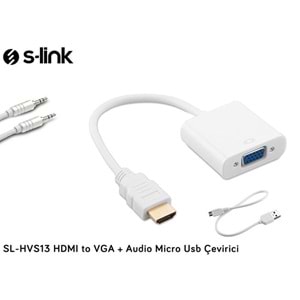 S-link SL-HVS13 HDMI to VGA + Audio Micro Usb Çevirici