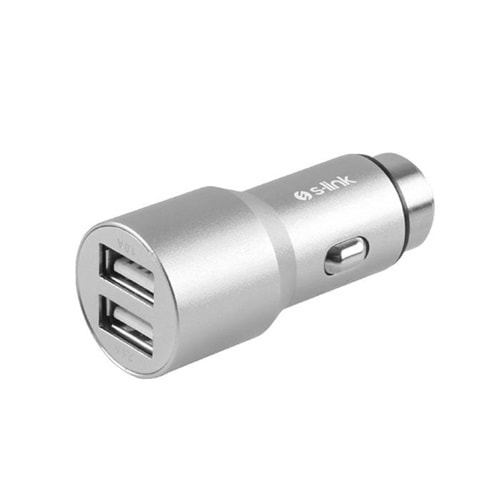 S-link Swapp SW-C7 5V 3.1A Çift Usb Silver Araç Şarj Cihazı