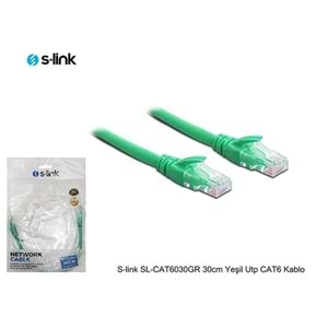 S-link SL-CAT6030GR 30cm Yeşil Utp CAT6 Kablo