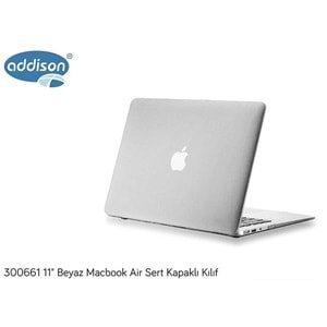 Addison 300661 11 Beyaz Macbook Air Sert Kapaklı Kılıf