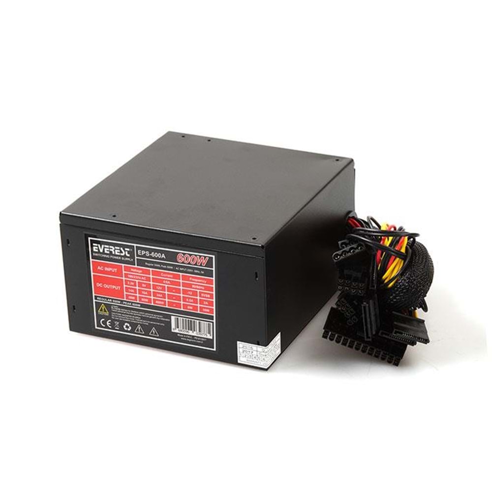 Everest EPS-600A 600W 12cm Fan 4*SATA Aktif PFC Power Supply