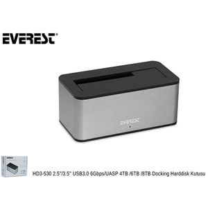 Everest HD3-530 2.5/3.5 USB3.0 6Gbps/UASP 4TB/6TB/8TB Docking Harddisk Kutusu