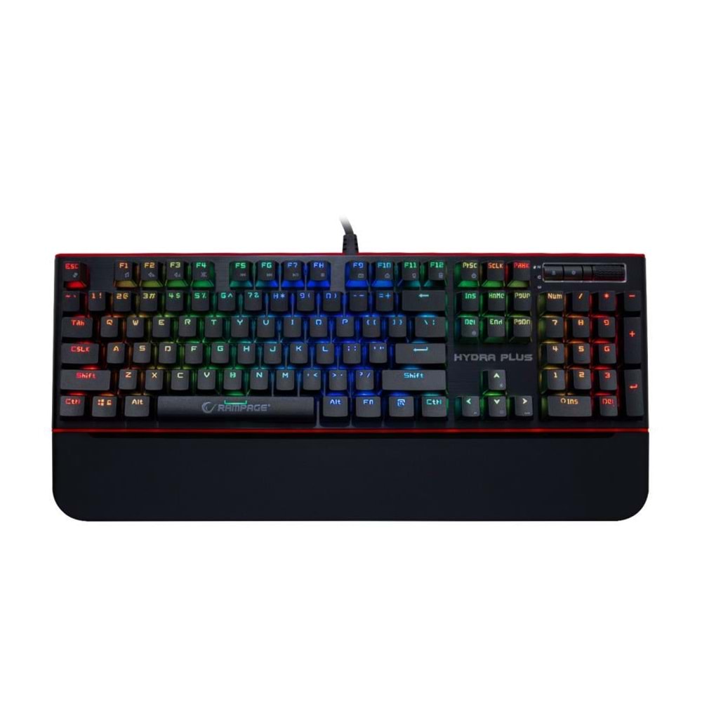 Rampage Hydra R6 Plus Full RGB Blue Switch Ses Portlu Türkçe Q Mekanik Klavye (Kutu Hasarlı OUTLET)