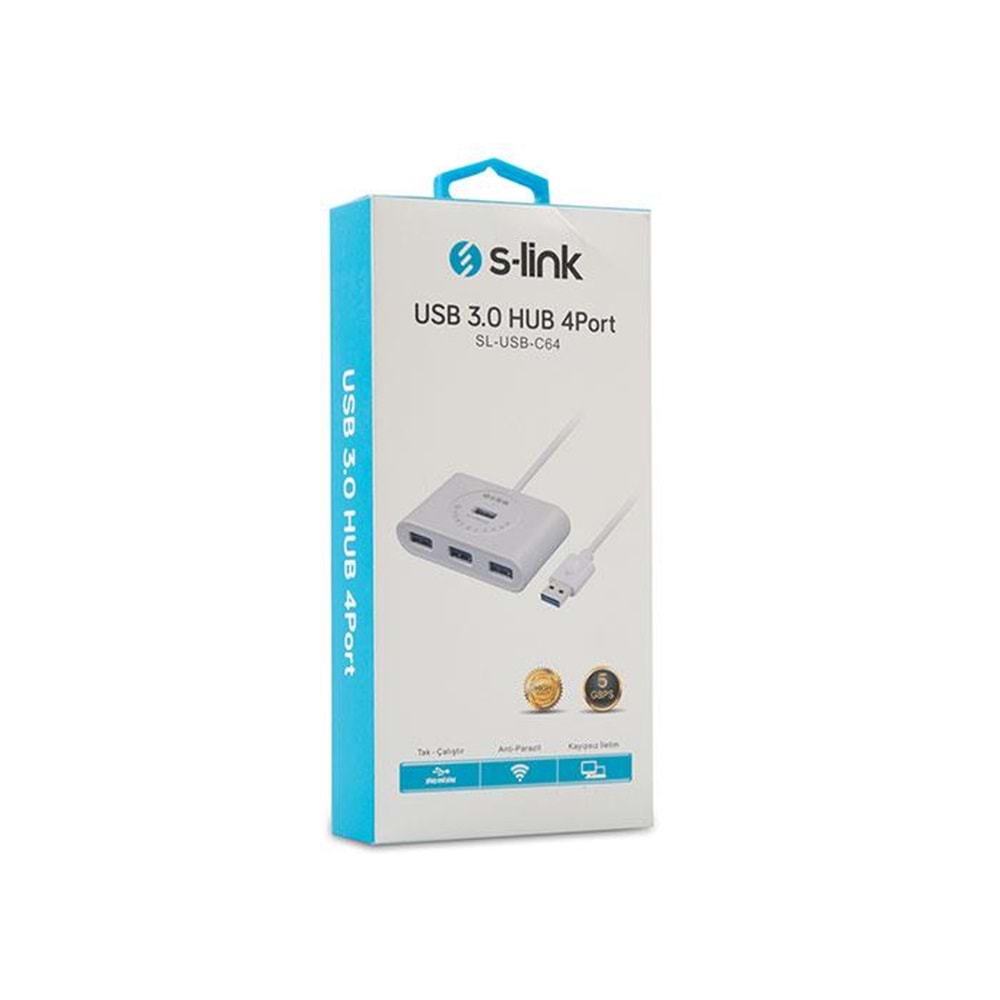 S-link SL-USB-C64 USB3.0 to USB3.0 HUB 3+1 Çevirici Hub