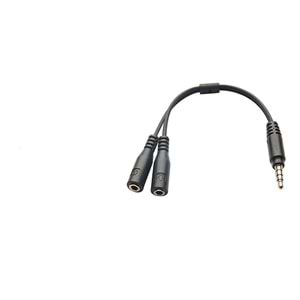 Hytech HY-X77 Siyah Audio + Mic to 3,5mm 0.15m Kulaklık Çevirici