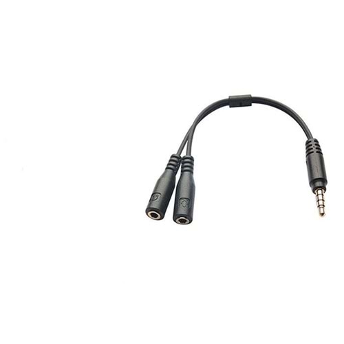 Hytech HY-X77 Siyah Audio + Mic to 3,5mm 0.15m Kulaklık Çevirici