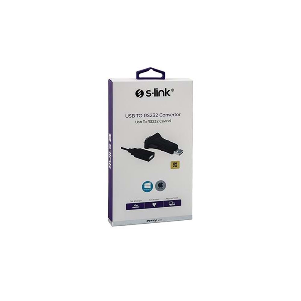 S-link Swapp SW-U612 Siyah Usb To RS232 Çevirici