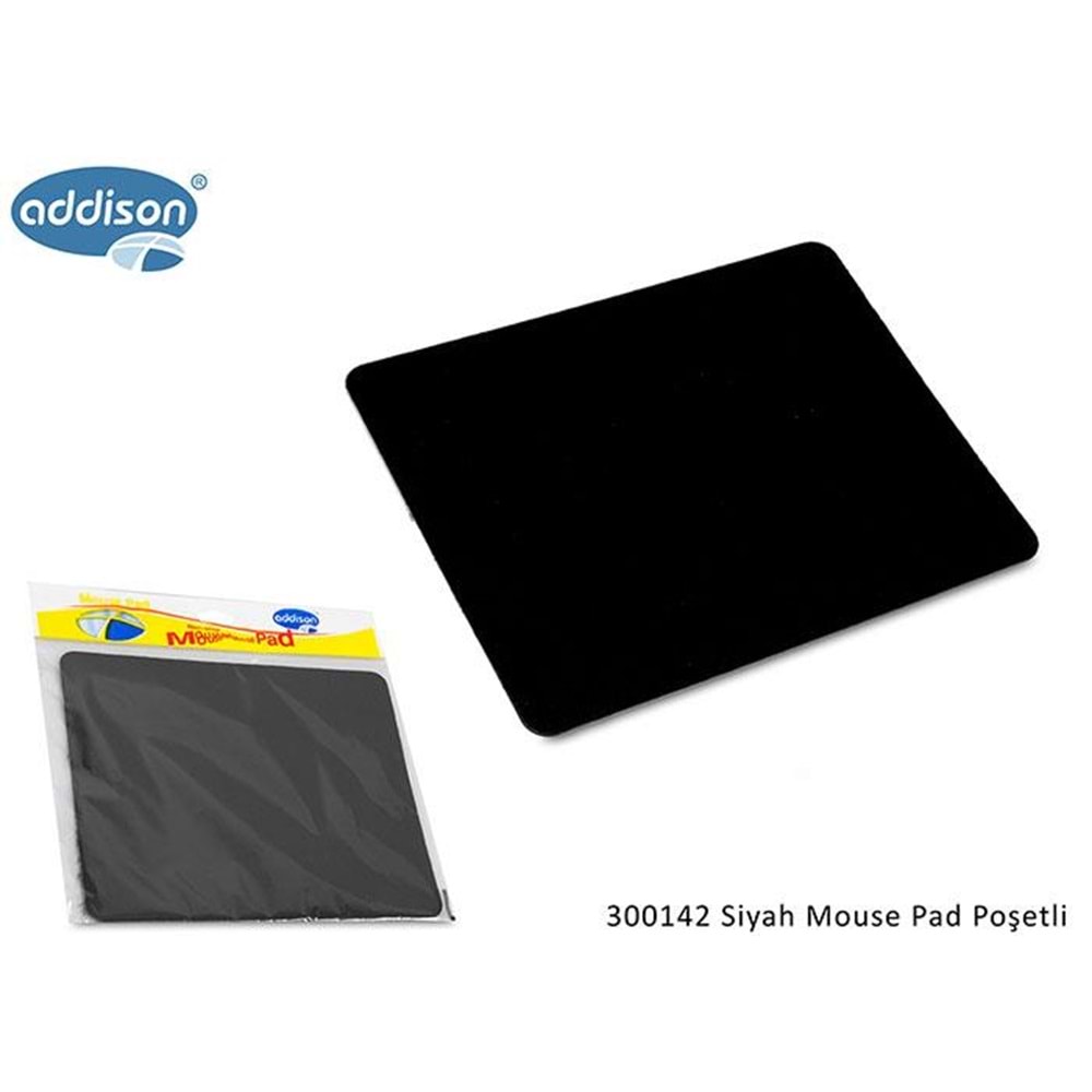 Addison 300142 Siyah Mouse Pad Poşetli
