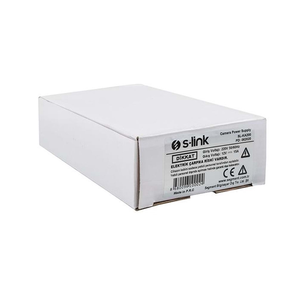 S-link SL-KA200 12V 15A 195W Metal Kamera Güç Kaynağı
