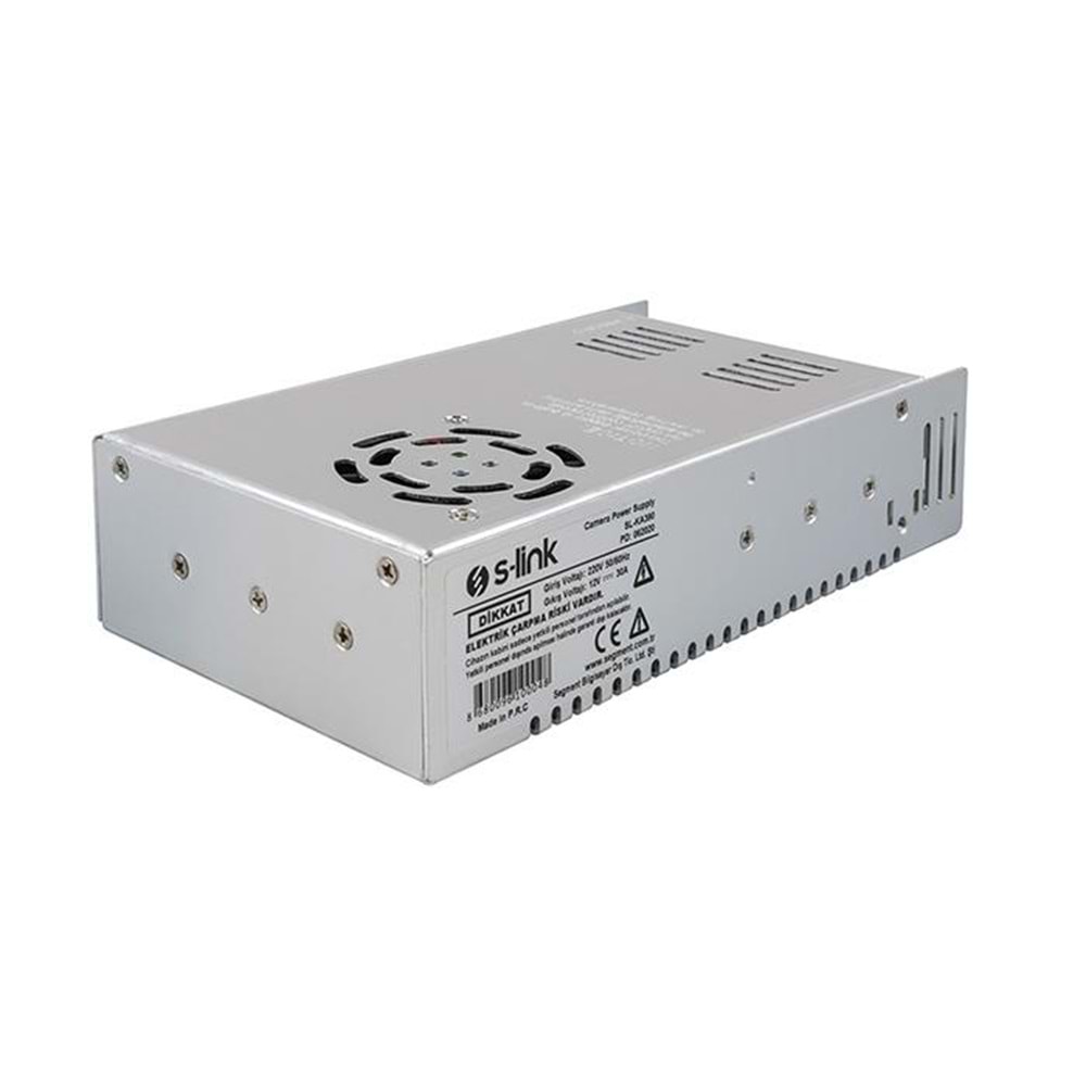 S-link SL-KA390 12V 30A 380W Metal Kamera Güç Kaynağı