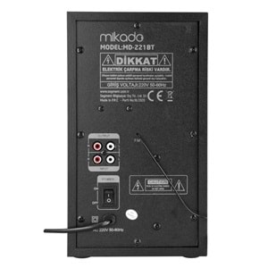 Mikado MD-221BT 2+1 40W Siyah Multimedya FM/BT/SD/USB Speaker Hoparlör (Kutu Hasarlı-OUTLET)