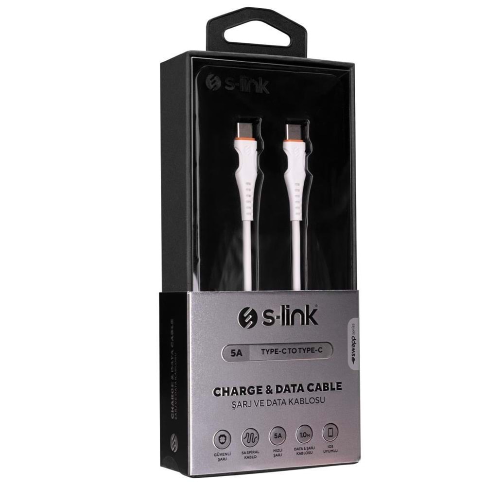 S-link SW-C150 1M 5A TypeC to TypeC Hızlı Data + Sarj Kablosu