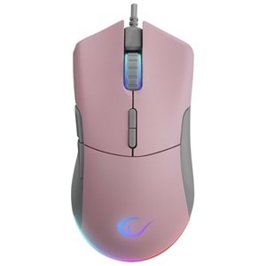 Rampage SMX-R21 COMPACT Usb Pembe/Gri RGB Işıklı+Macro 7200dpi / 1000hz Gaming Oyuncu Mouse