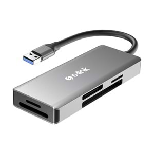 S-link SL-CR51 Type C ve USB3.0 to CF/SD/M2 Ngff/ Micro SD/ MS 5 in 1 Metal Kart Okuyucu