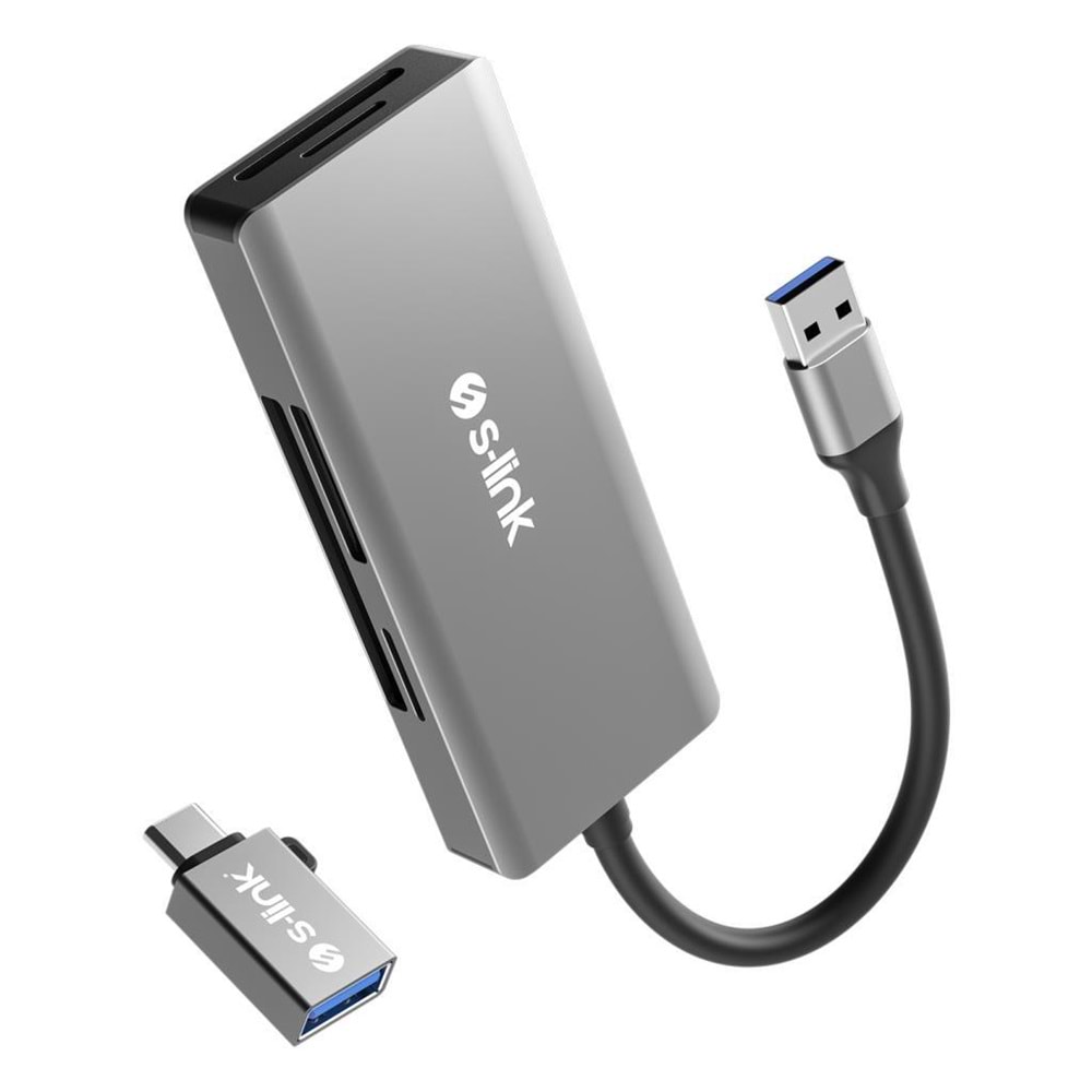 S-link SL-CR51 Type C ve USB3.0 to CF/SD/M2 Ngff/ Micro SD/ MS 5 in 1 Metal Kart Okuyucu