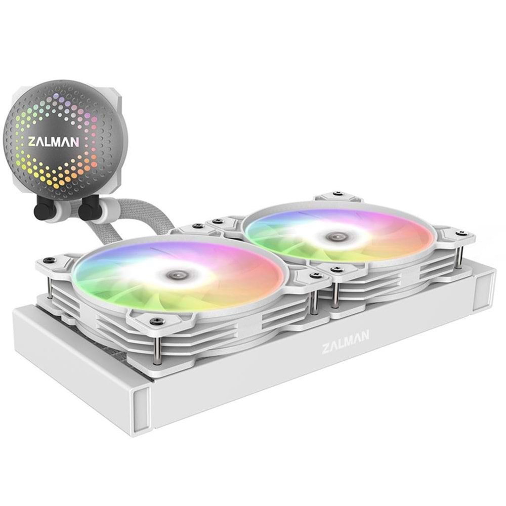 Zalman ALPHA28 Beyaz 83CFM 1600RPM 2*14cm ARGB Fan AMD AM5/Intel LGA1700 280mm Sıvı Soğutmalı CPU Fan