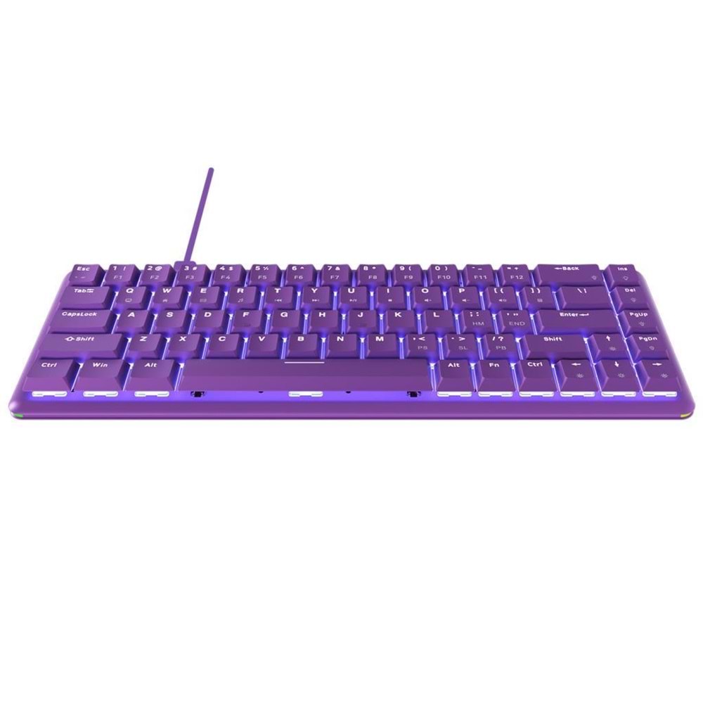 Rampage REBEL Mor Low Profile RED SWITCH Mekanik Gaming Oyuncu Klavye US Layout English Beyaz Işıklı