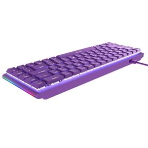 Rampage REBEL Mor Low Profile RED SWITCH Mekanik Gaming Oyuncu Klavye US Layout English Beyaz Işıklı