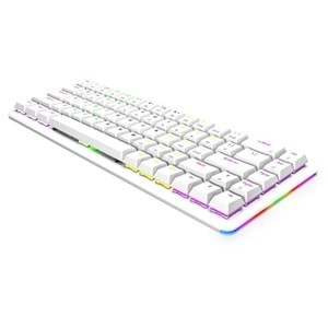 Rampage REBEL Beyaz Low Profile RED SWITCH Mekanik Gaming Oyuncu Klavye US Layout Rainbow