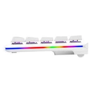 Rampage REBEL Beyaz Low Profile RED SWITCH Mekanik Gaming Oyuncu Klavye US Layout Rainbow