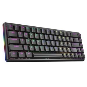 Rampage REBEL Siyah Low Profile RED SWITCH Mekanik Gaming Oyuncu Klavye US Layout Rainbow