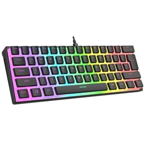 Rampage RADIANT K11 Siyah Type-C Bağlantılı RGB Puding Tuşlu US Layout Red Switch Gaming Oyuncu Klavye (OUTLET)