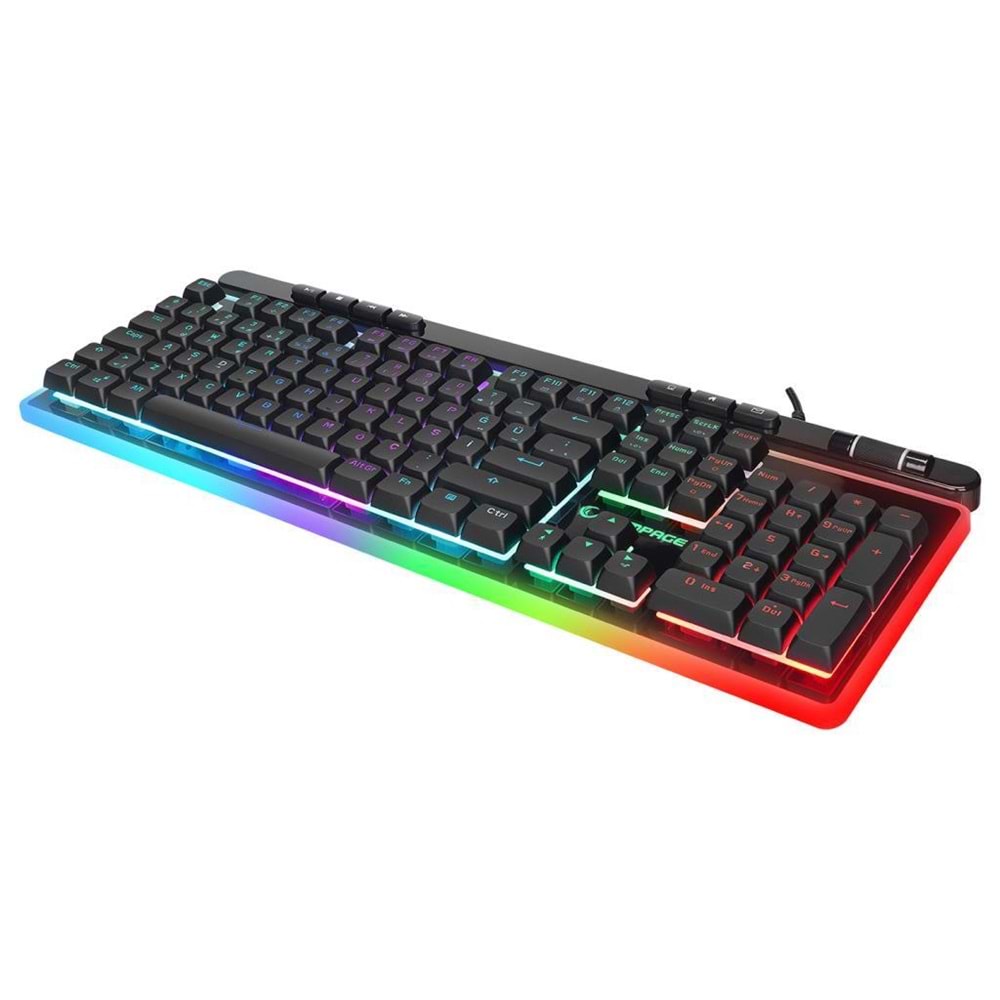 Rampage SHINE K14 Siyah USB RGB Backlight Membrane Gaming Oyuncu Klavye