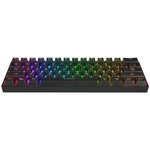 Rampage KB-RX63 B-ATOM Siyah Bluetooth RGB Backlight RED SWITCH US Layout English 63 Tuşlu Mini Gaming Oyuncu Klavyesi