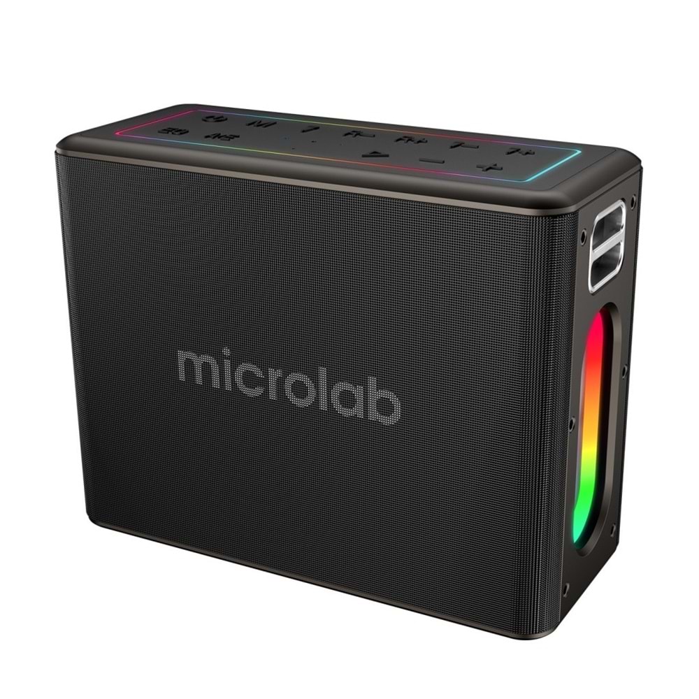 Microlab M60 Vega 15000mAh Batarya 10W*2 + 40W*2 100W 2 Wireless Mikrofonlu Siyah Gri Usb + Tf Kart + Bluetooth Powerban