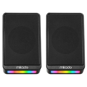 Mikado MD-178 2.0 3W*2 Siyah RGB Aydınlatmalı USB + 3.5mm USB 5V Speaker Hoparlör