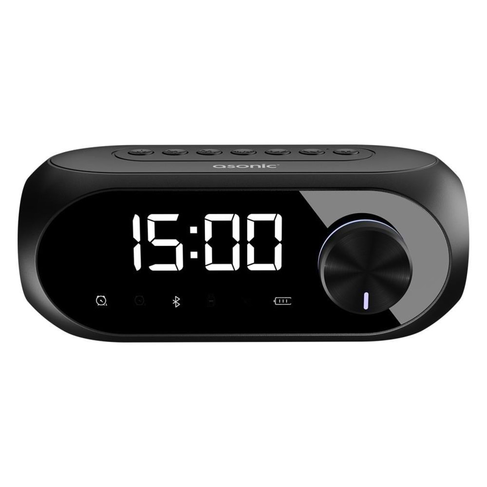 Asonic AS-W6 1200mAh 5W Siyah Bluetooth /Aux/Derece/USB/Saat Alarmlı Bluetooth Hoparlör