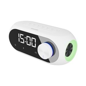 Asonic AS-W6 1200mAh 5W Beyaz Bluetooth /Aux/Derece/USB/Saat Alarmlı Bluetooth Hoparlör