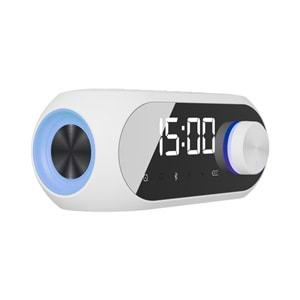 Asonic AS-W6 1200mAh 5W Beyaz Bluetooth /Aux/Derece/USB/Saat Alarmlı Bluetooth Hoparlör