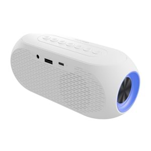 Asonic AS-W6 1200mAh 5W Beyaz Bluetooth /Aux/Derece/USB/Saat Alarmlı Bluetooth Hoparlör