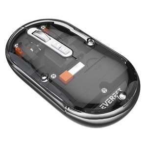 Everest SM-BT29 Glassy Usb Siyah Transparan 2in1 Bluetooth ve 2.4GHz Kablosuz Mouse