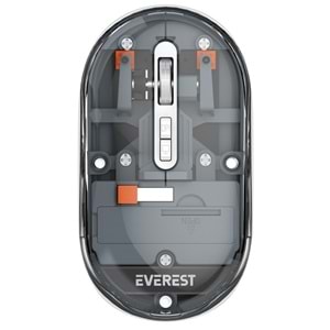 Everest SM-BT29 Glassy Usb Gri Transparan 2in1 Bluetooth ve 2.4GHz Kablosuz Mouse