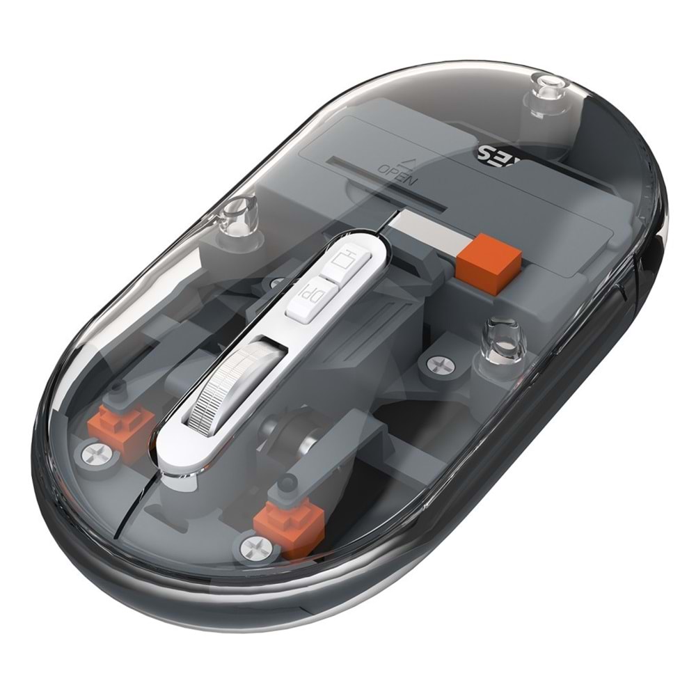Everest SM-BT29 Glassy Usb Gri Transparan 2in1 Bluetooth ve 2.4GHz Kablosuz Mouse