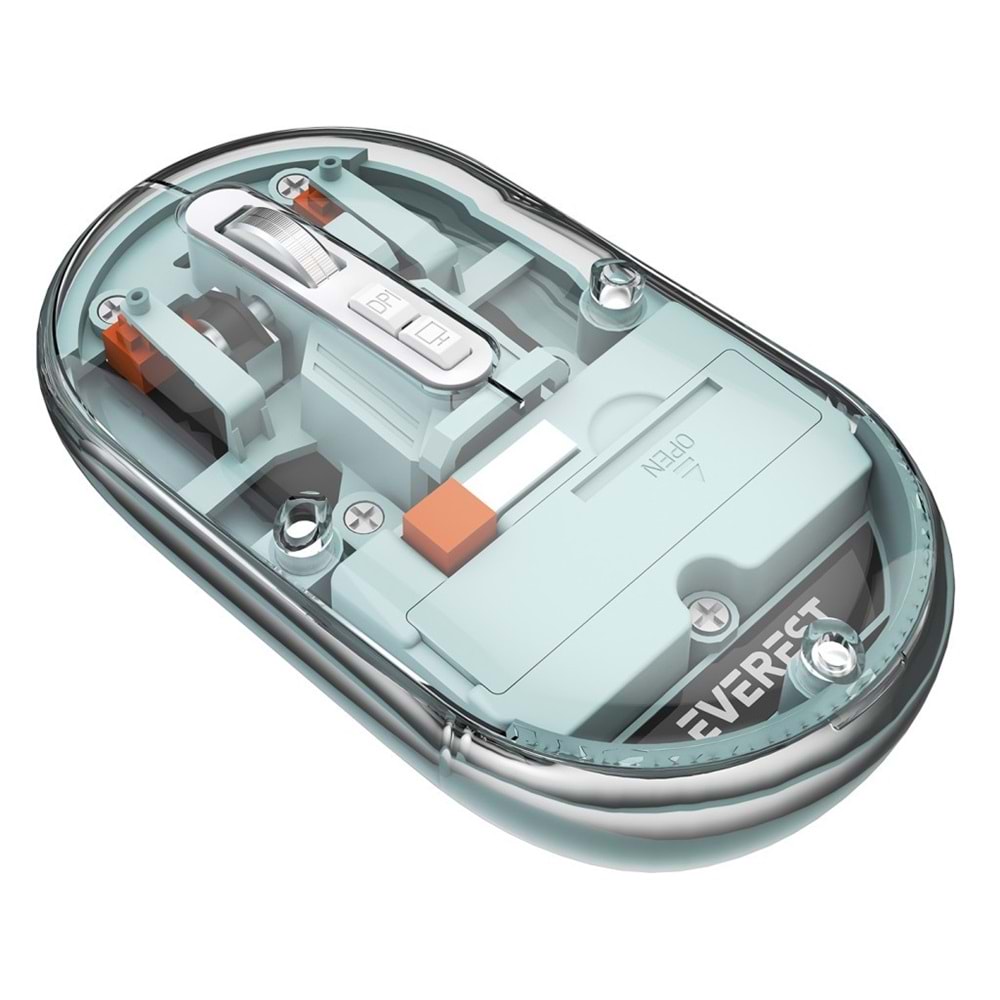 Everest SM-BT29 Glassy Mavi Transparan 2in1 Bluetooth ve 2.4GHz Kablosuz Mouse