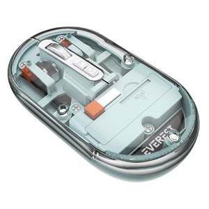 Everest SM-BT29 Glassy Mavi Transparan 2in1 Bluetooth ve 2.4GHz Kablosuz Mouse