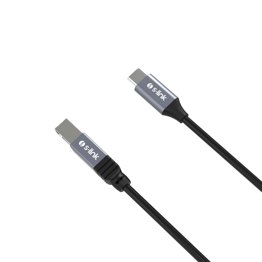 S-link SL-U2004 Usb2.0 1.5m Metal Başlıklı Siyah Type C Yazıcı Kablosu