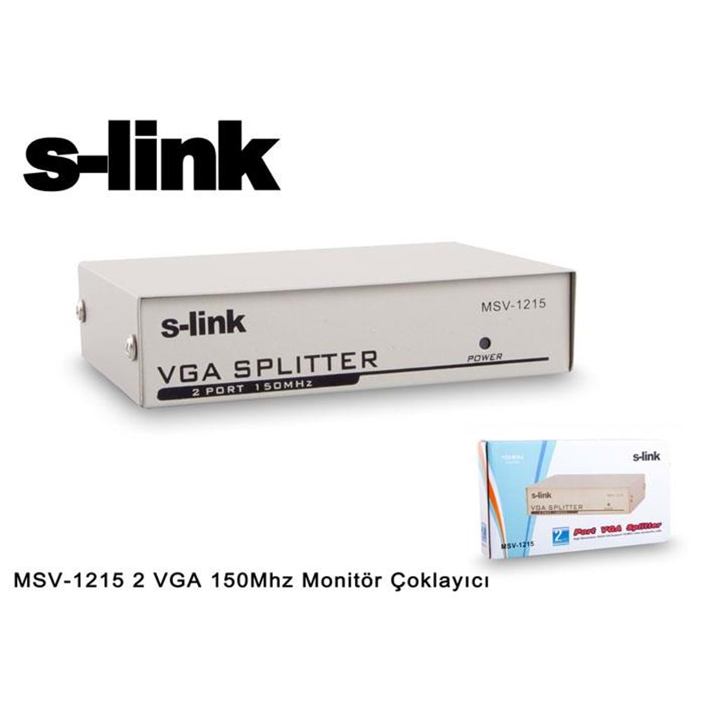 S-link MSV-1215 2 VGA 150Mhz Monitör Çoklayıcı