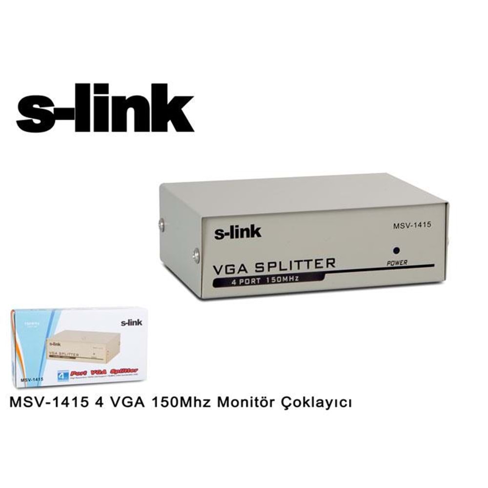 S-link MSV-1415 4 VGA 150Mhz Monitör Çoklayıcı