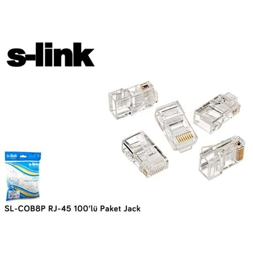 S-link SL-COB8P RJ-45 100 Lü Paket Jack