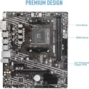 MSI A520M-A PRO AM4 DDR4 4600(OC) DVI HDMI M.2 USB3.2 mATX Anakart