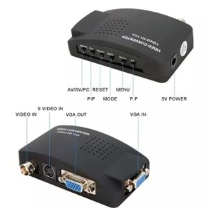 NBTech NB-AV215 Video To Vga Çevirici, BNC to VGA Çevirici Adaptör (Adaptör+Video+vga Kablosu Dahil)