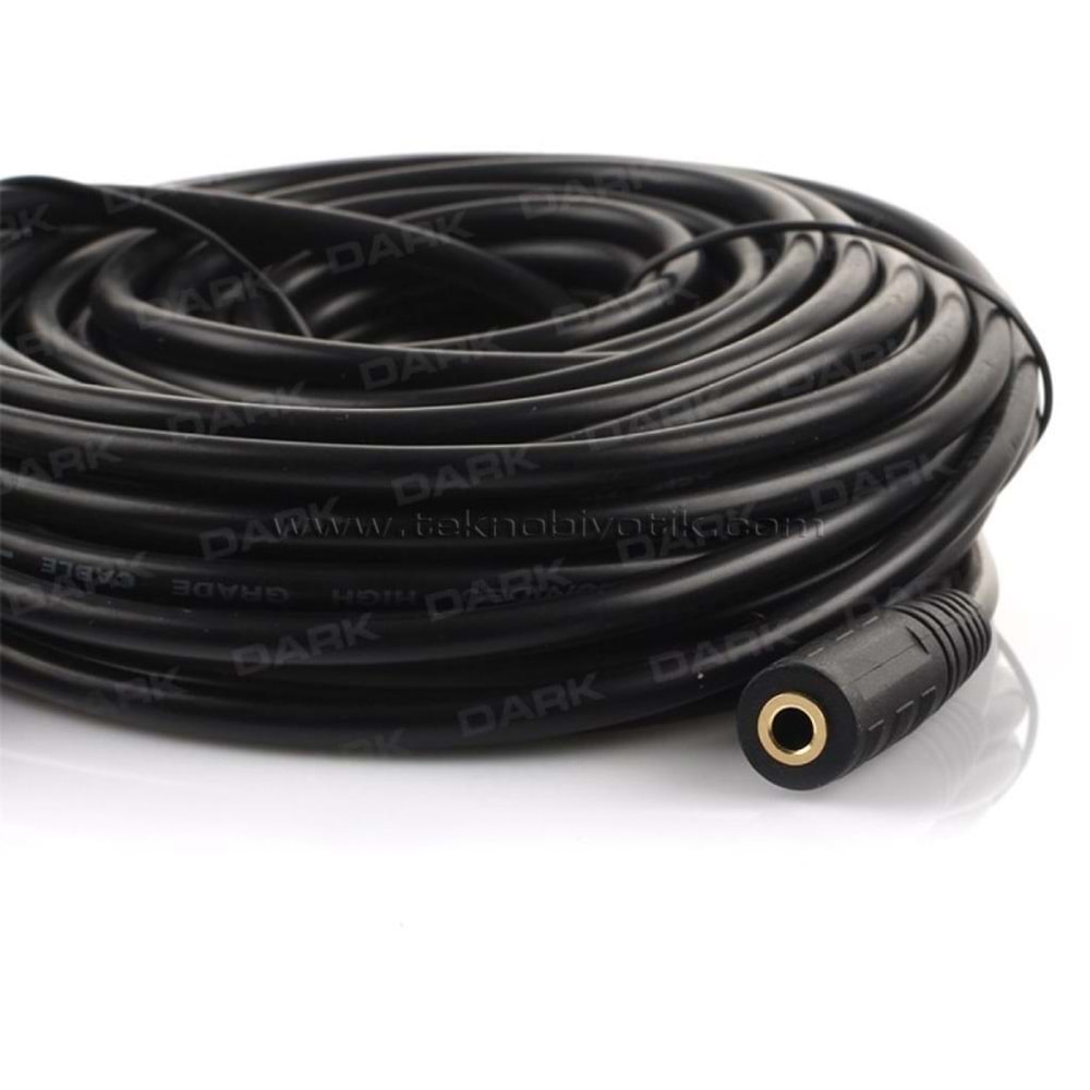 Dark 10 Metre 3.5mm Stereo Ses Uzatma Kablosu (3.5mm Dişi - 3.5mm Erkek) (DK-CB-AUEXTL1000)